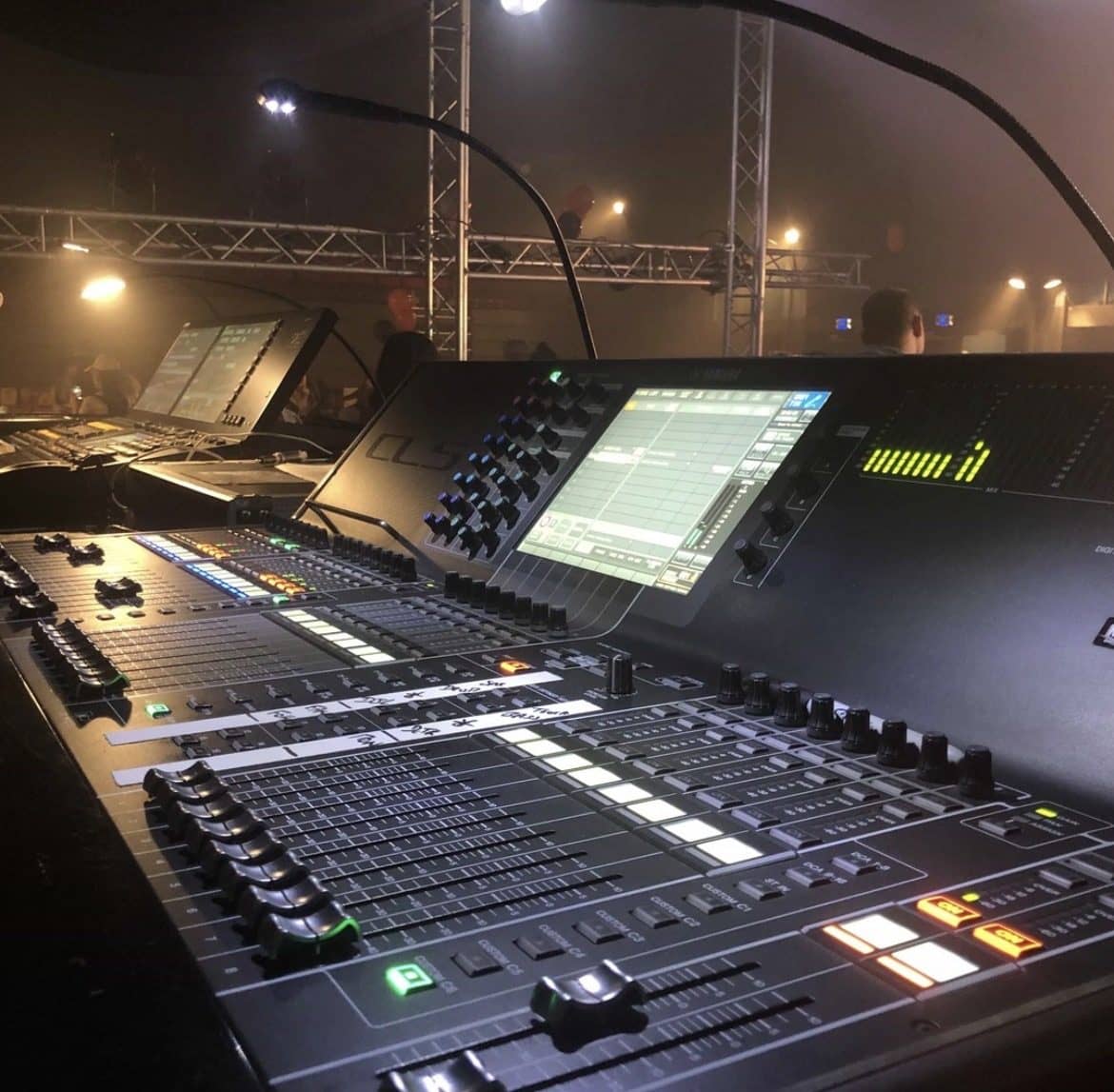 Digital mixing console at front of house