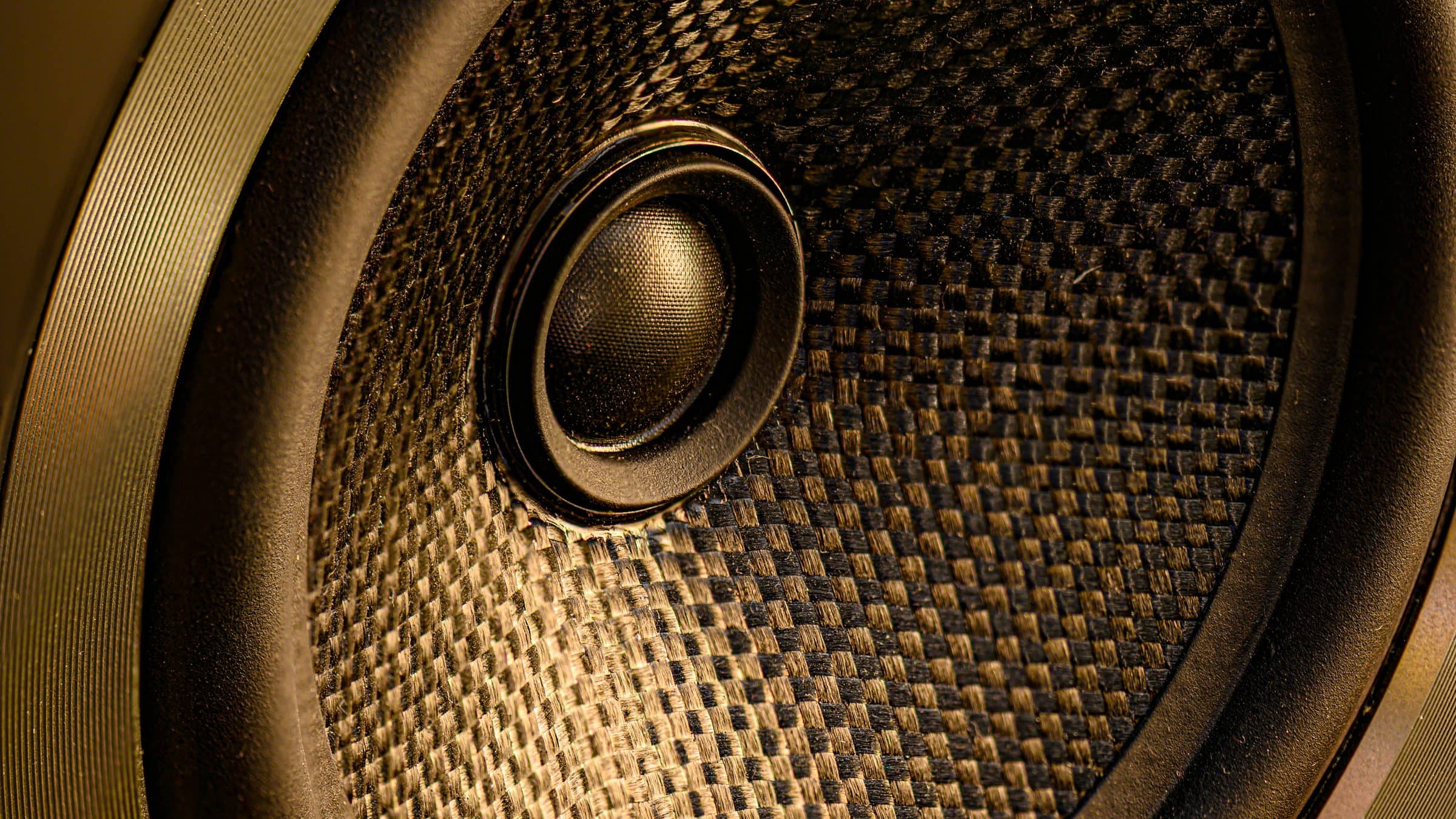Close-up of a professional loudspeaker