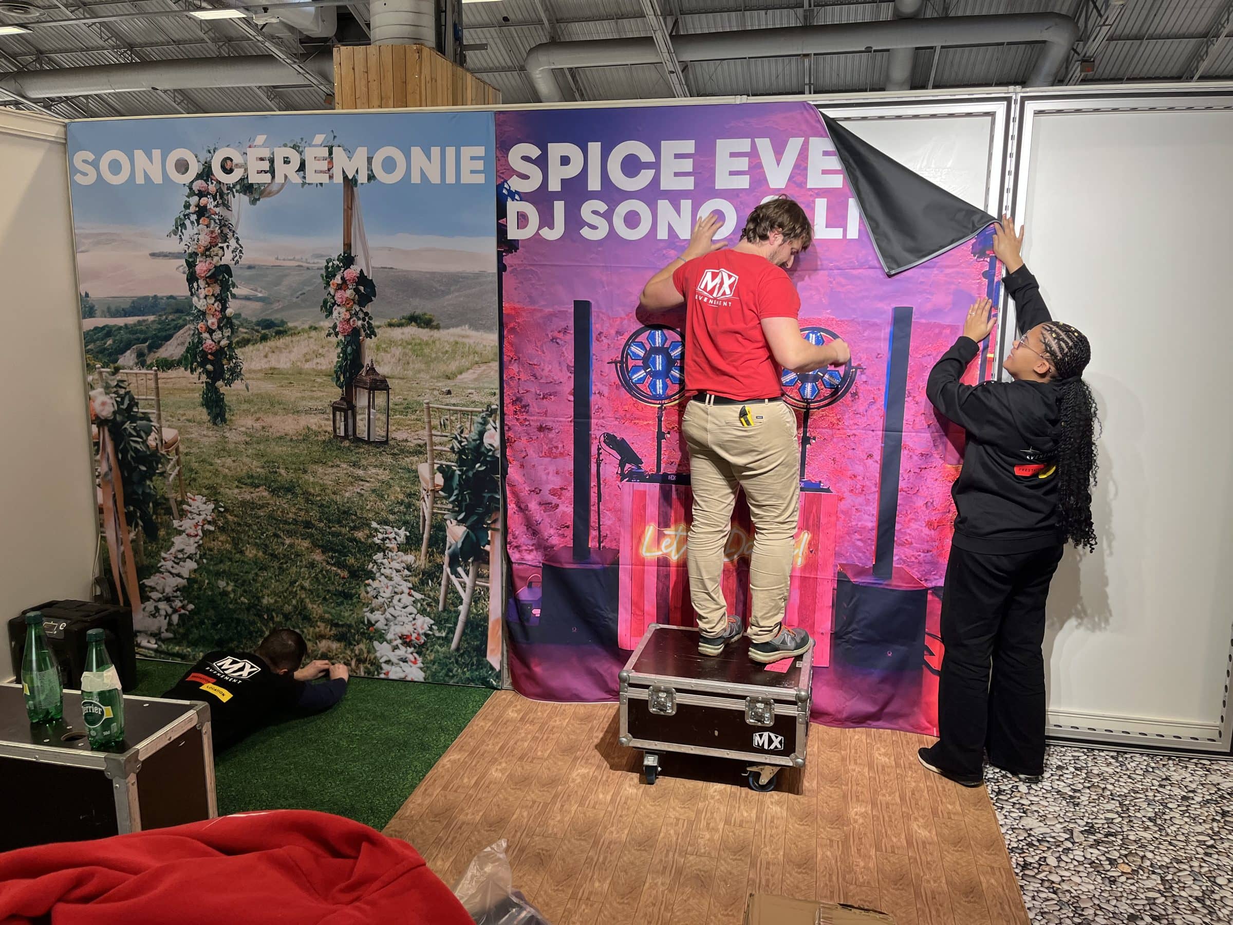 Montage du stand Spice Events au salon